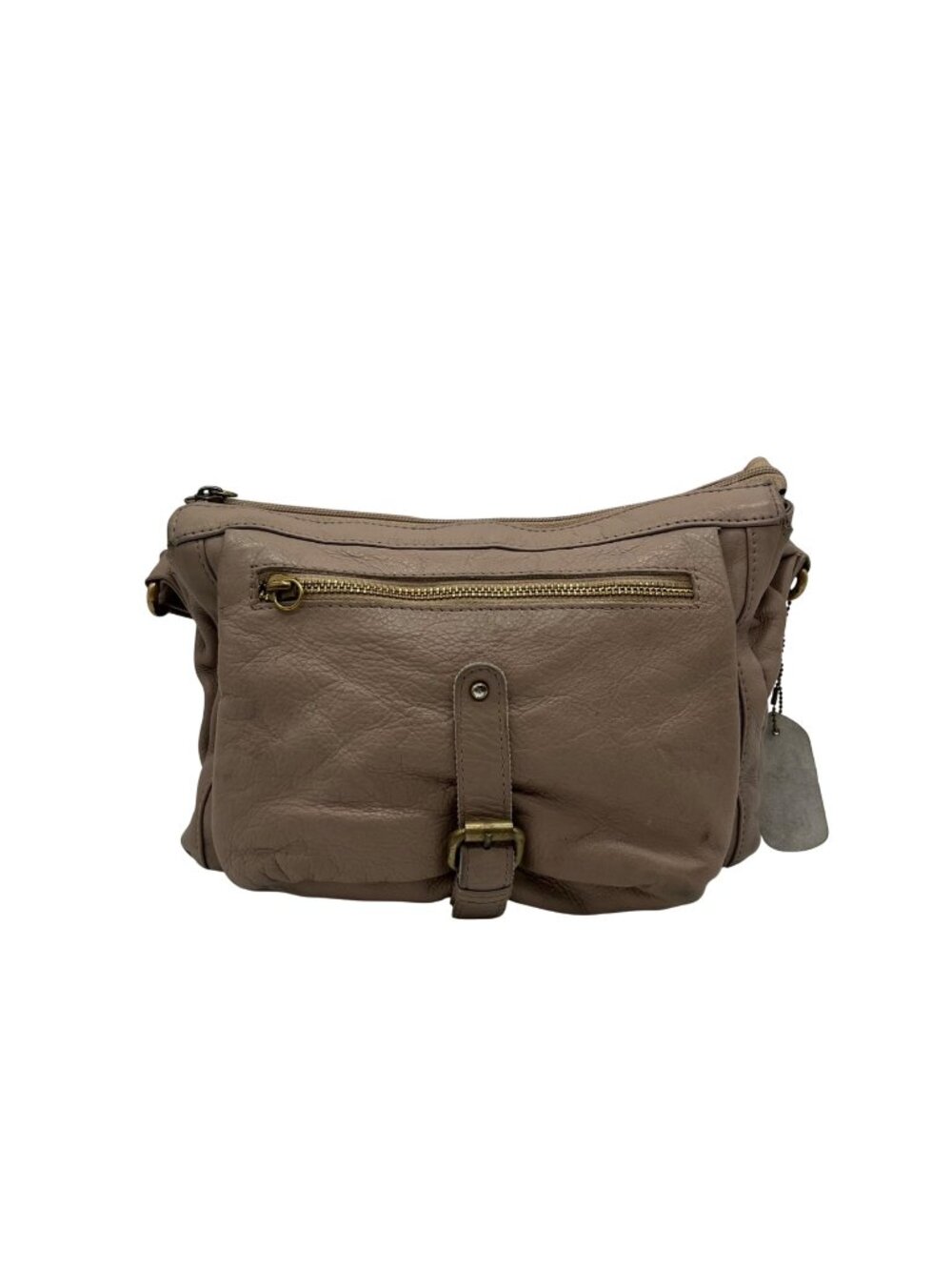 Great American Leather Works Cream Leather Shoulder Bag